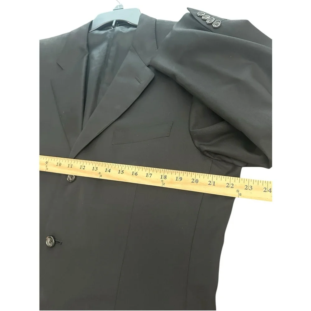 Canali Loro Piana Super 120's 100%‎ Wool Blazer Mens 52 US 42 Black #Y12-5